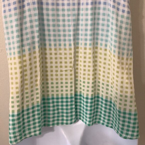 LC Lauren Conrad Gingham Cottagecore Springtime Easter Colorful Tassel Blouse XS - Picture 8 of 12